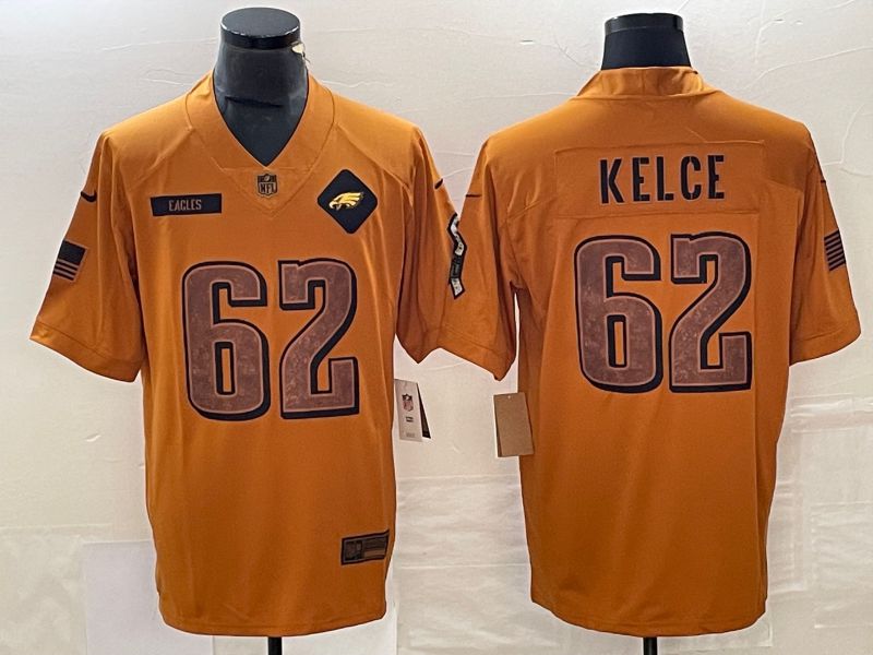 Men Philadelphia Eagles #62 Kelce brown Nike 2023 Salute To Service Limited NFL Jersey->women nfl jersey->Women Jersey